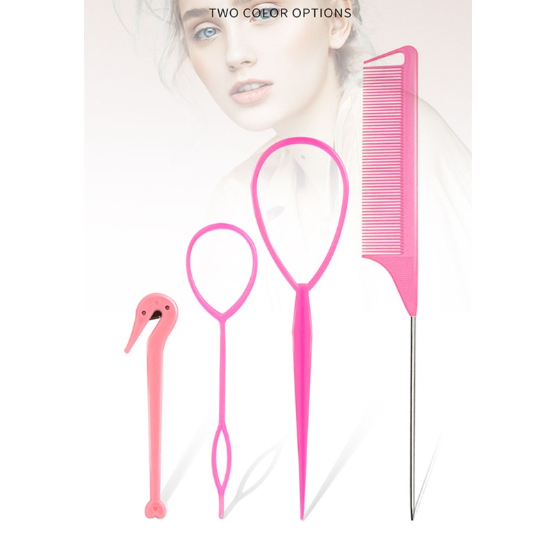 Set 4 Dụng Cụ Bện Tóc Co Giãn Phong Cách Pháp