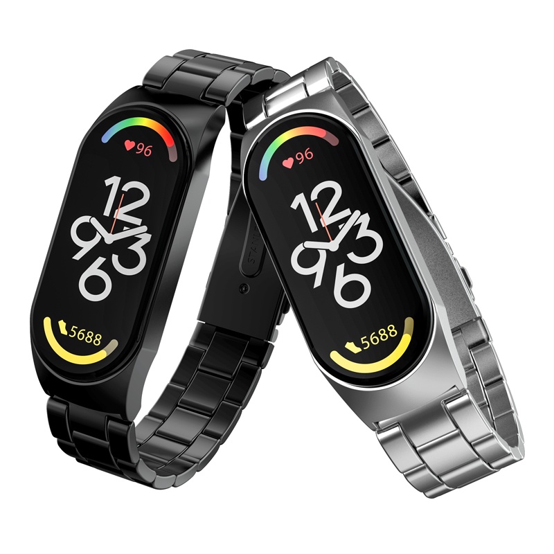 Dây Đeo Thay Thế Bằng Thép Không Gỉ Màu Vàng / Bạc Thời Trang Cho Xiaomi Mi Band 7 / Mi Band 6 5 7 NFC Mi Band 3 4