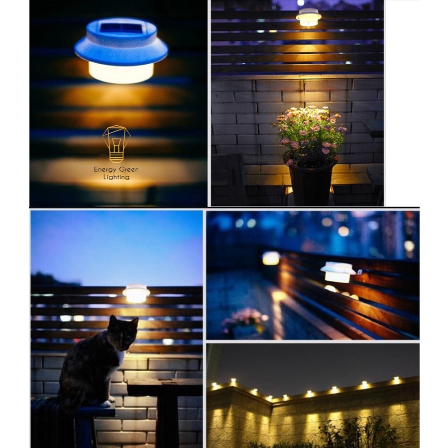 Đèn LED Gắn Tường Năng Lượng Mặt Trời Energy Green Lighting MT-153 - 3 Mắt Led Chiếu Sáng Lối Đi - Chân Cầu Thang