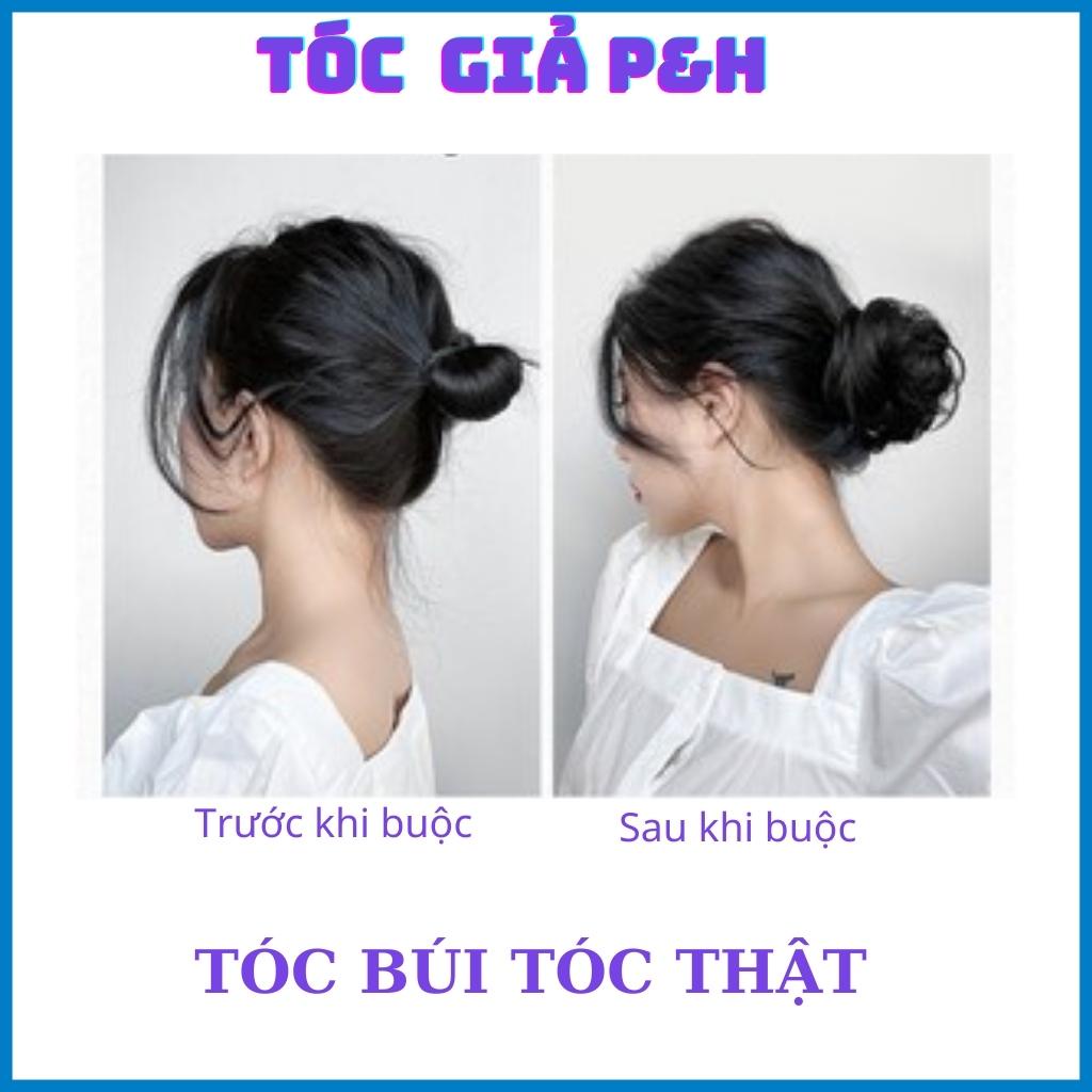 Tóc giả búi cột rối tóc thật 100%