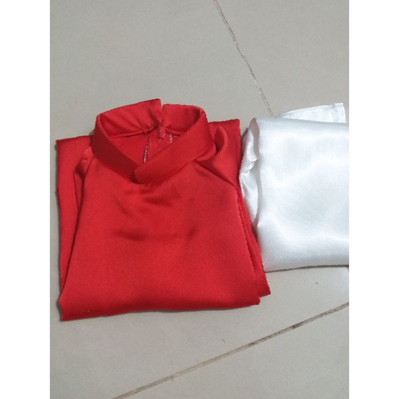 ÁO DÀI LỤA SATIN KÈM QUẦN CHO BÉ GÁI