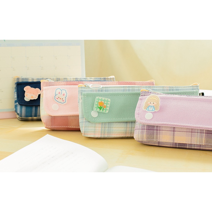 Hộp Bút Bằng Vải Canvas Màu Sắc - Bóp Viết Đa Năng