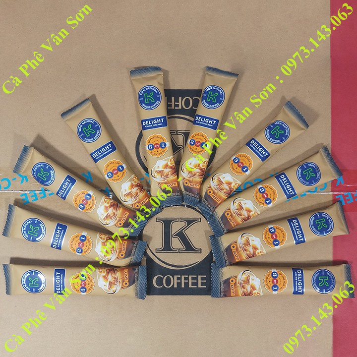 Cà phê sữa K Coffee Delight Phúc Sinh dây 10 gói dài nhỏ * 17g