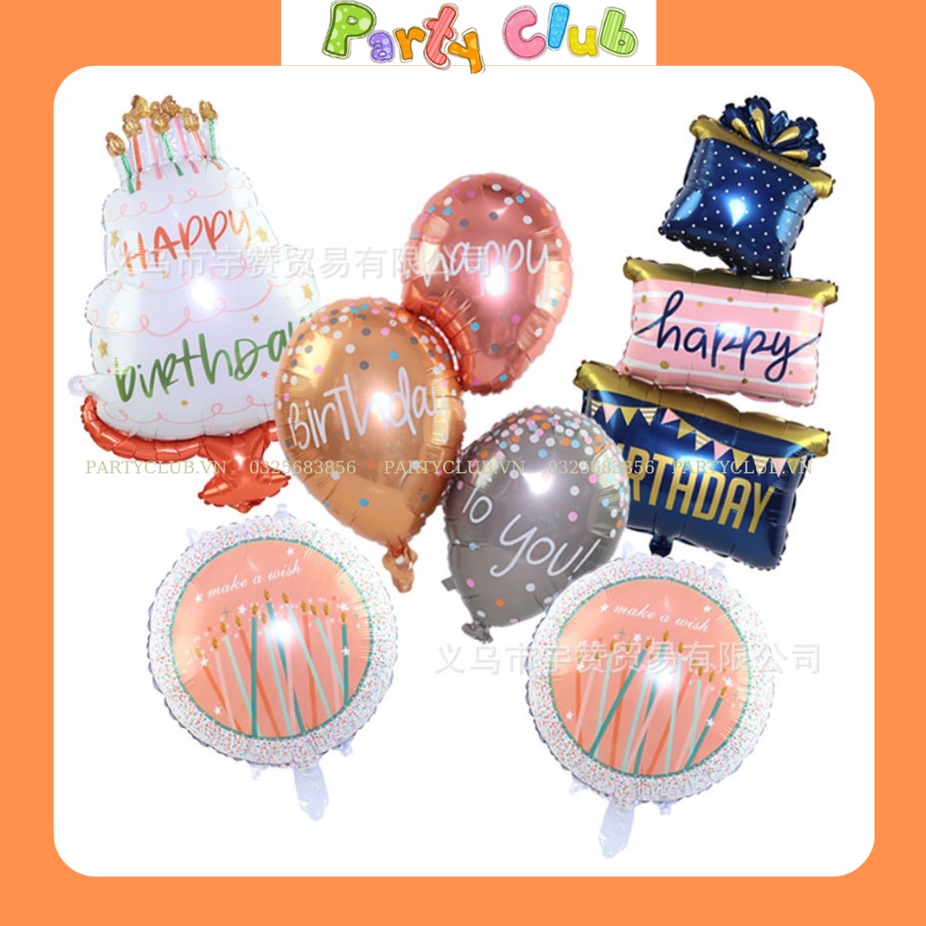 Bóng hộp quà Happy Birthday mẫu mới trang trí sinh nhật