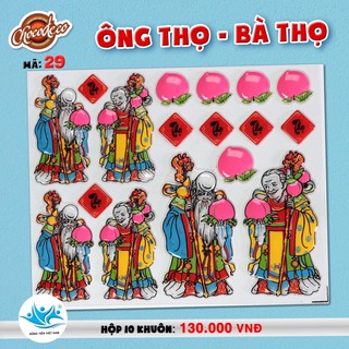 khuôn nhựa đổ socola hình ông thọ bà thọ ( 1 khuôn )