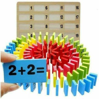 DOMINO TOÁN HỌC 110pcs có bảng và túi cho bé