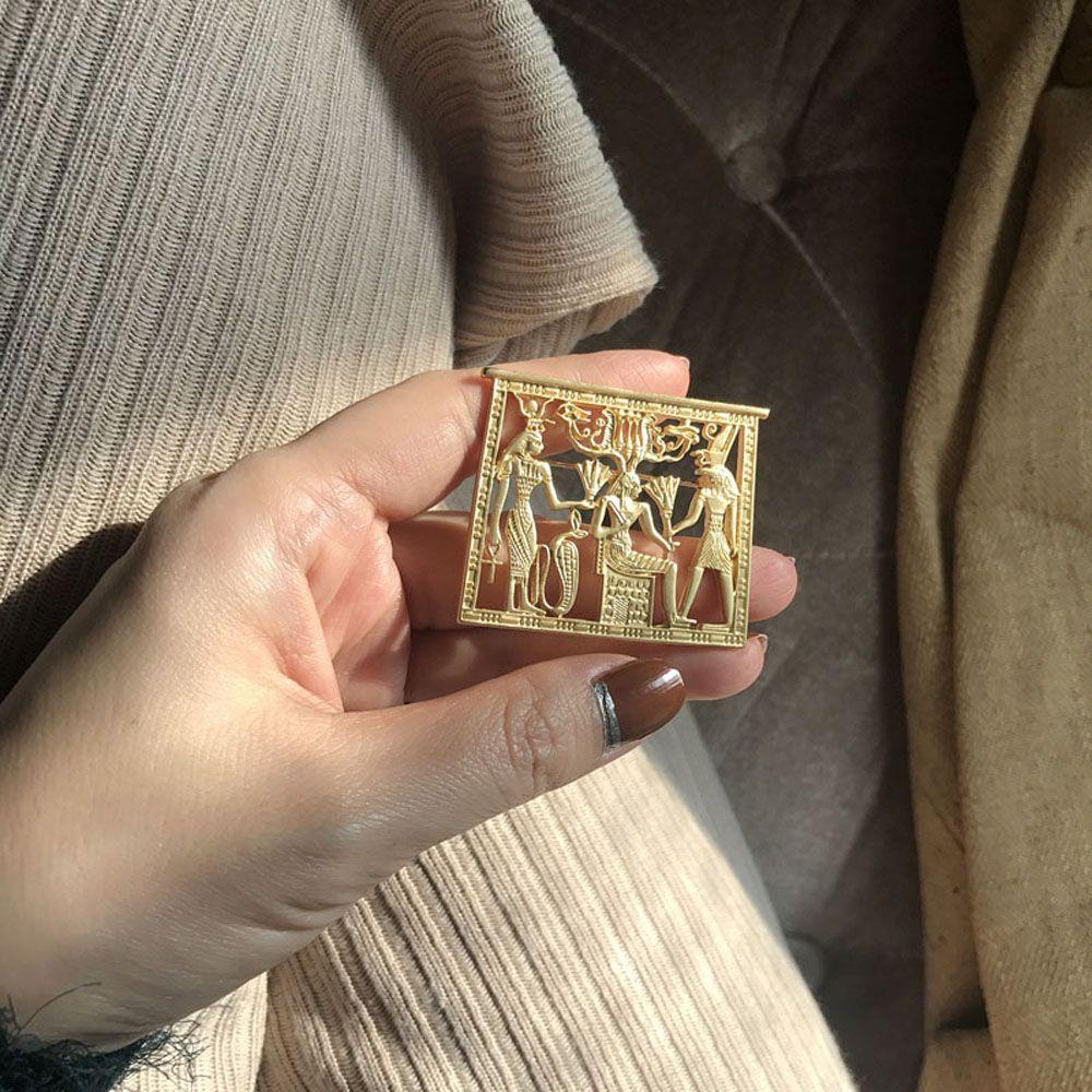 Trâm Cài Áo Đính Đá Thời Trang|Huy Hiệu Cài Áo Hình Chân Dung Ai Cập Nhiều Màu Sắc Phong Cách Vintage