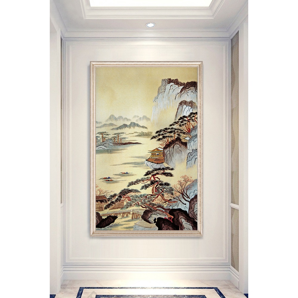 In hình ép gỗ Laminate TRANH HÀNH LANG TRUNG QUỐC - Mẫu 41 (50x75, 60x90, 70x110). In ảnh theo yêu cầu