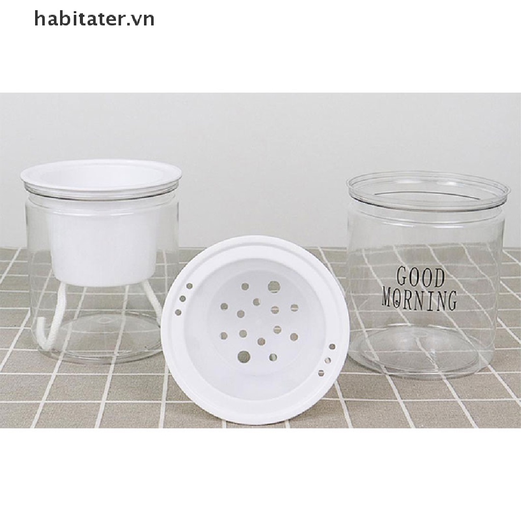 Chậu Hoa Thủy Canh Hấp Thụ Nước Tự Động Hình Tròn