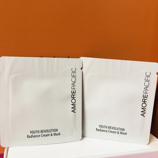 Kem Dưỡng trắng Trẻ Hóa Da kiêm mặt nạ ngủ Amore Pacific YOUTH REVOLUTION Radiant Creme & Masque (gói 1ml)