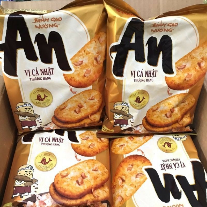 (Siêu Ngon) 1 thùng = 10 bịch Bánh Gạo An Vị Cá Nhật 100.8gr