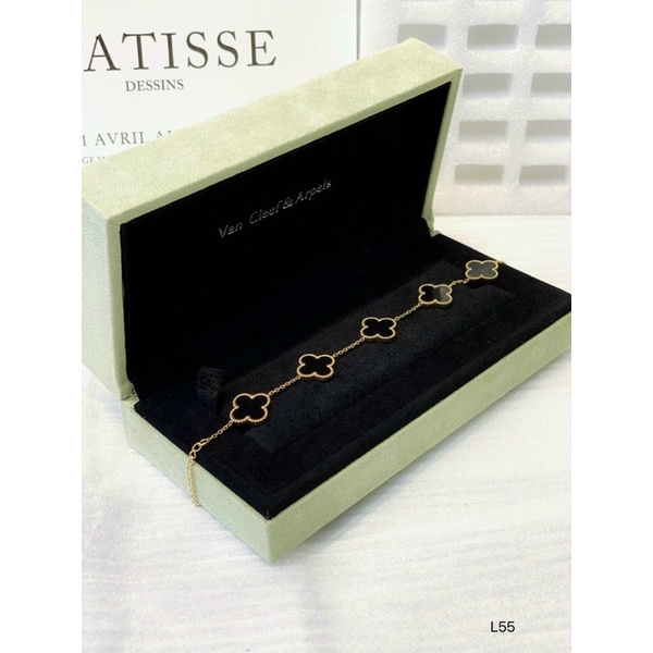 Bông tai +dây chuyền +lắc tay cỏ bốn lá titan thời trang