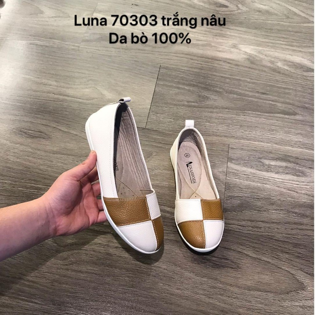 Giày Slip On nữ, giày lười nữ lunashoes 70303 da bò 100% bảo hành 24 tháng 1 đổi 1 giày chất lượng cao