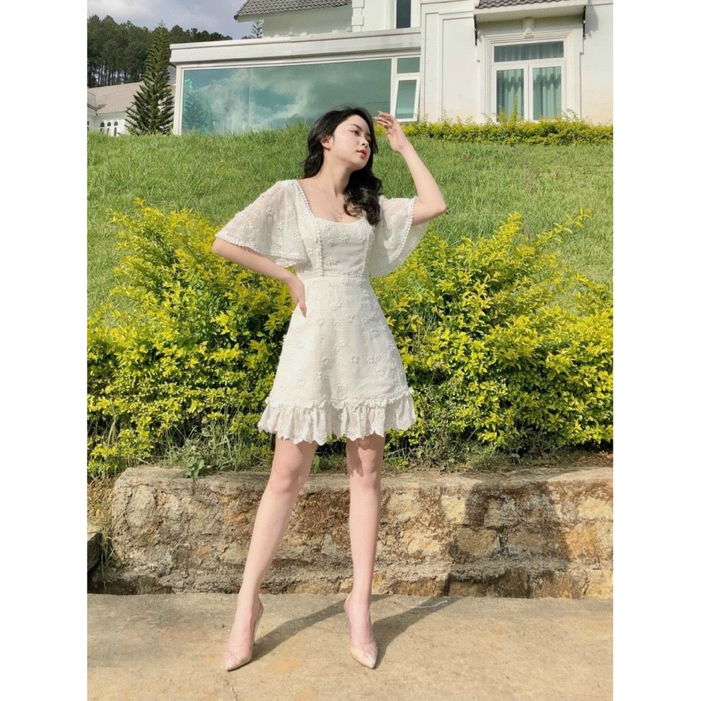 Đầm hoa nhí, đầm hoa vintage mùa hè, kiểu dáng trẻ trung, hàng chuẩn đẹp bán shop, phom dưới 54kg - tùy chiều cao | BigBuy360 - bigbuy360.vn