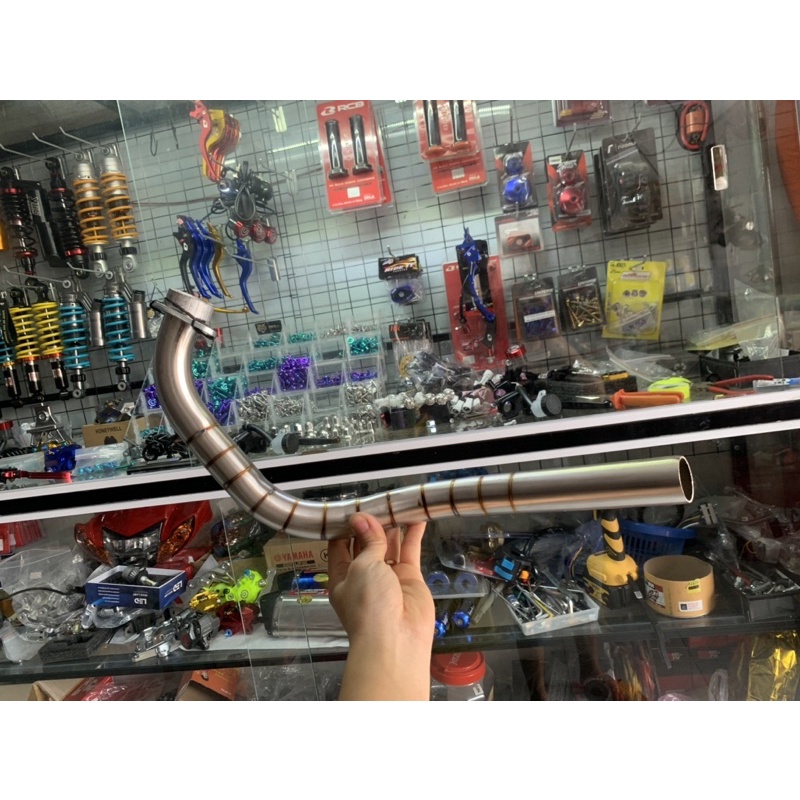 cổ pô inox Exciter 155 gắn pô zin