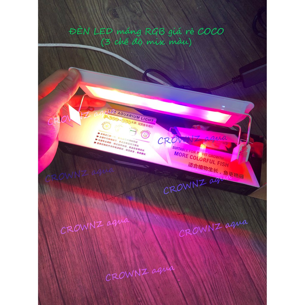 ĐÈN LED máng - ĐÈN LED thủy sinh RGB giá rẻ COCO cho bể thủy sinh 30cm/40cm/60cm (3 chế độ mix màu)