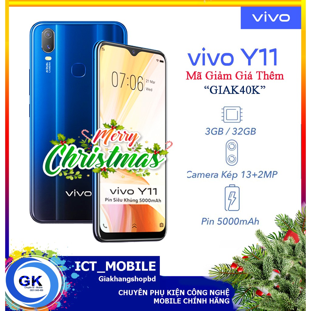 [Nguyên Seal] Điện Thoại VIVO Y11 3GB + 32GB - Hàng Chính Hãng + Tặng Kèm Gậy Chụp hình | BigBuy360 - bigbuy360.vn