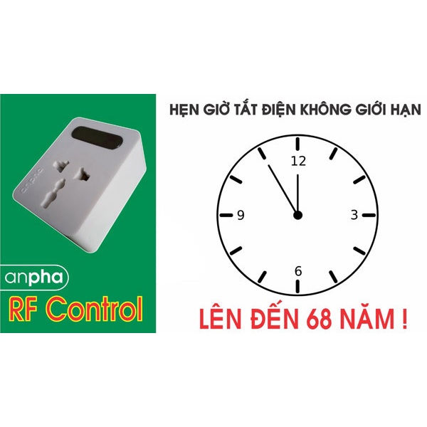 Ổ cắm hẹn giờ học lệnh điều khiển từ xa RF 315Mhz -  Anpha control