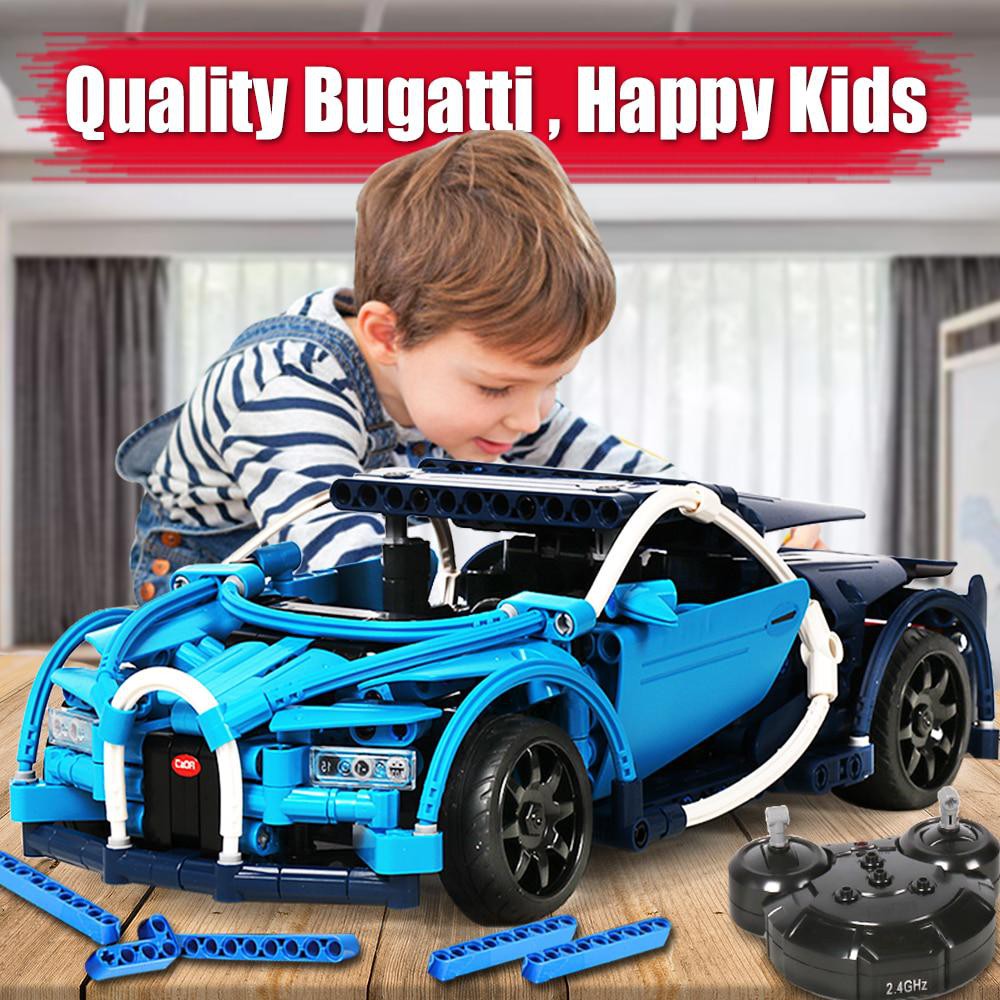 Đồ Chơi Lắp Ráp Kiểu Lego Điều Khiển Từ Xa Mô Hình Siêu Xe Bugatti Blue Phantom Car CADA C51053 Với 419 Chi Tiết