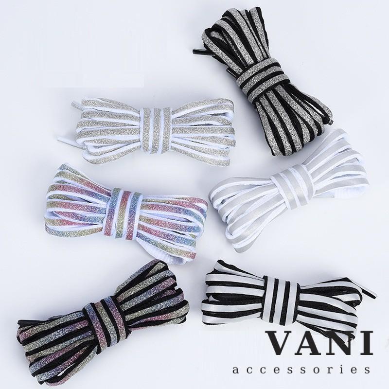 120cm Cặp Dây Giày Thể Thao Hình Bán Nguyệt Phản Quang Sáng Khi Chiếu Đèn Flash - Vani Store [TAT00032]