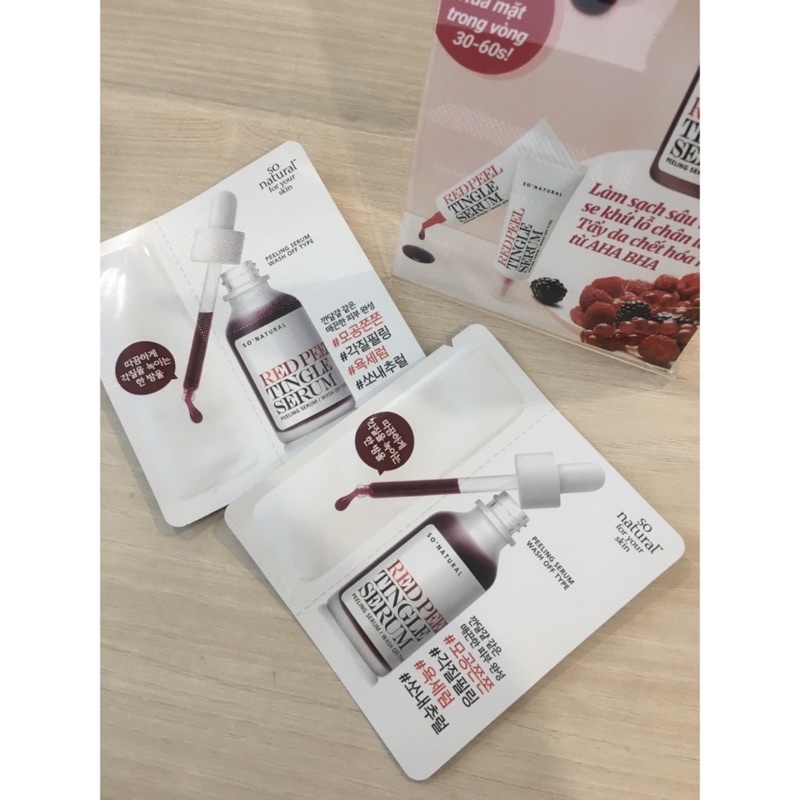 [CHÍNH HÃNG] COMBO 5 gói Tinh Chất Red Peel Tingle Serum Sample Dạng Gói So Natural (2,5ml) nhập khẩu Hàn Quốc. | BigBuy360 - bigbuy360.vn
