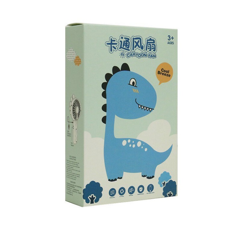 Quạt mini cầm tay sạc USB , Quạt tích điện hình khủng long dễ thương nhỏ gọn an toàn , chạy êm | BigBuy360 - bigbuy360.vn