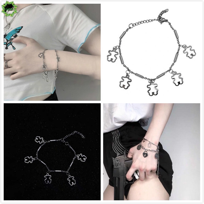 [Mã FAMAYFA giảm 10K đơn 50K] Vòng Tay Mặt Hình Gấu Đơn Giản Phong Cách Punk | BigBuy360 - bigbuy360.vn