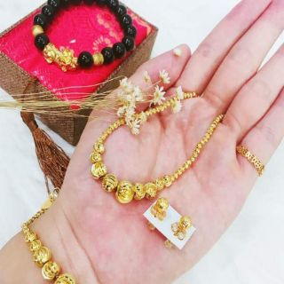 Bộ trang sức bi đồng non mạ