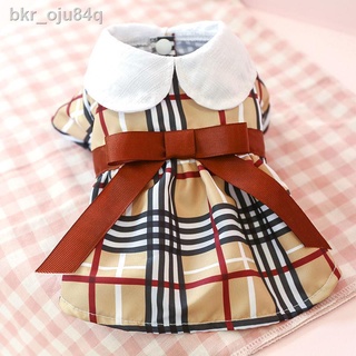 GuibeiMùa xuân và mùa hè váy kẻ sọc cổ điển thú cưng Teddy Bichon Hiromi Schnauzer VIP Yorkshire chó mèo quần áo