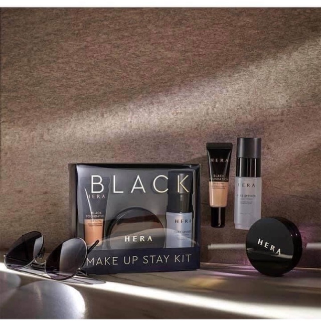 SET 3 MÓN BLACK MAKE UP STAY KIT HERA MINISIZE