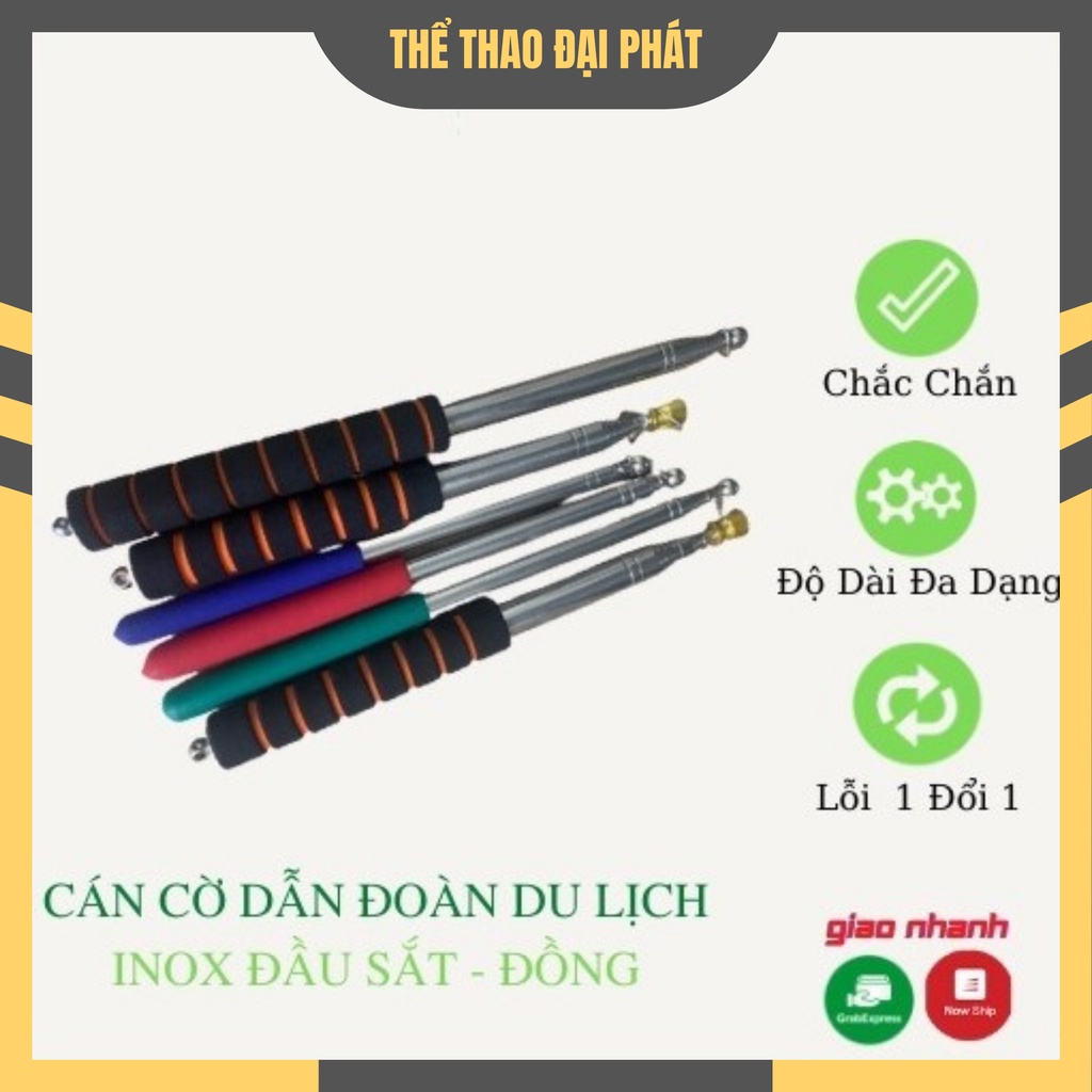 Cán cờ dẫn đoàn du lịch, dành cho hướng dẫn viên dẫn đoàn, công ty lữ hành, đầu mạ đồng