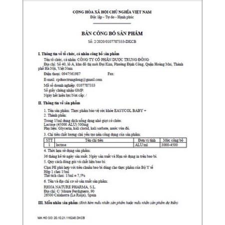 Enzym Lactase Easycol Baby cho trẻ, Men tiêu hóa, Siro bổ sung Enzyme giảm nôn trớ khóc đêm_Hàng nhập khẩu Chính hãng