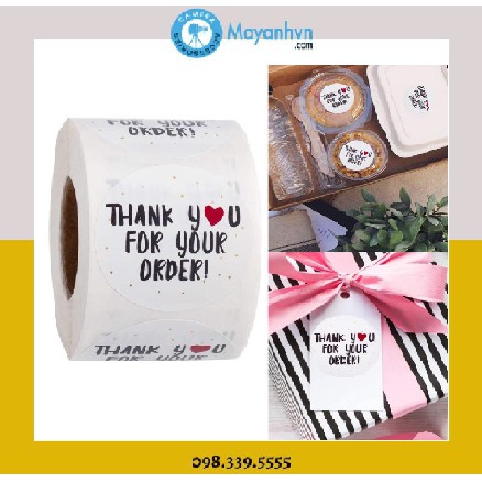 Cuộn 500 Sticker Chữ Thank You For Your Order