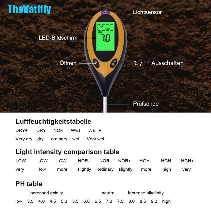 Thiết Bị Đo Độ Ẩm / Độ Sáng 4 Trong 1 Tiện Dụng