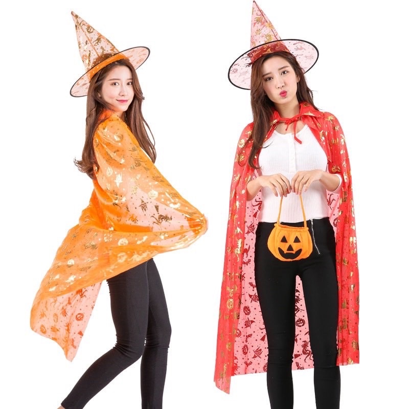 Áo Choàng phù thủy kèm mũ loại dày đẹp 80-1m2 hoá trang HALOWEEN / áo phù thủy