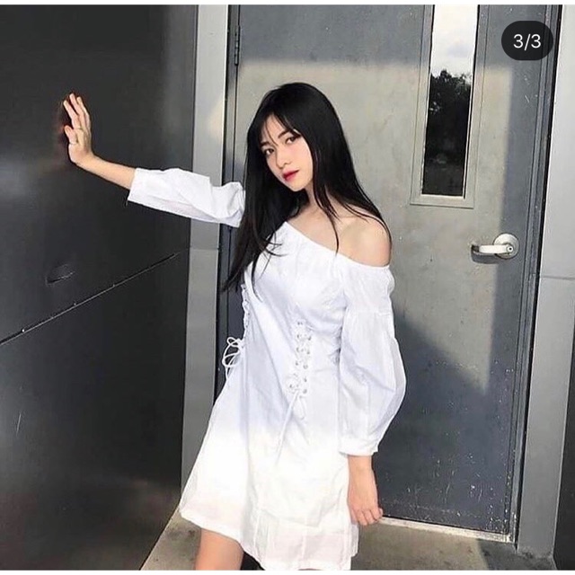 Váy trễ vai đan dây