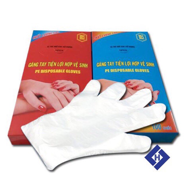 100 Găng tay nilong dùng 1 lần trong suốt bền đẹp, tiện lợi