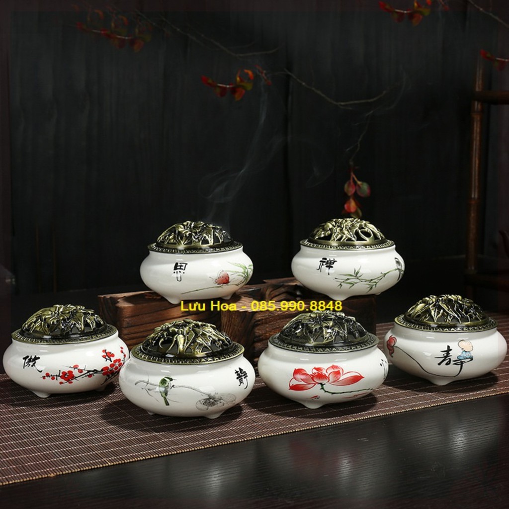 Trầm hương [HÀNG CAO CẤP], lư đốt trầm men rạn ngọc cao cấp - Nhà cửa thơm tho + Tặng kèm nụ trầm | BigBuy360 - bigbuy360.vn