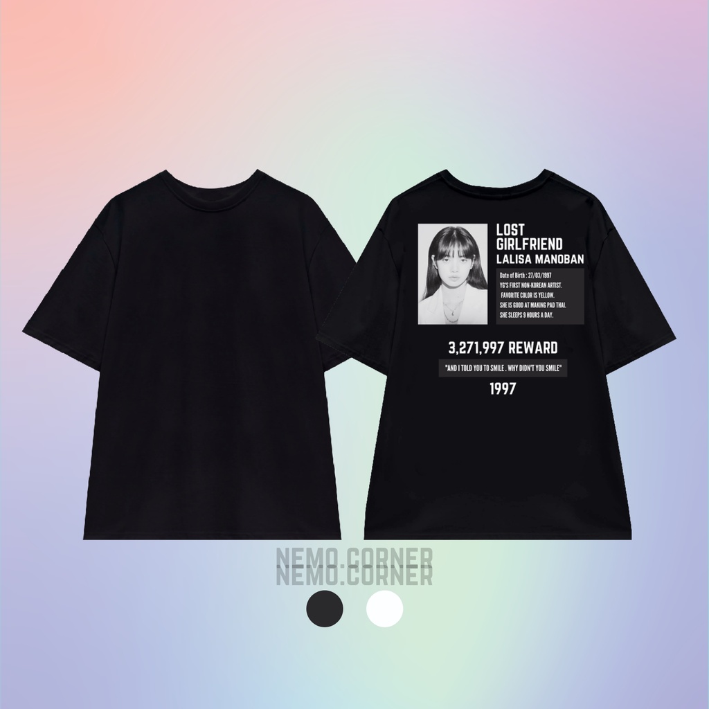 Áo Thun Unisex BLACKPINK In Hình Lost Girlfriend Màu Đen