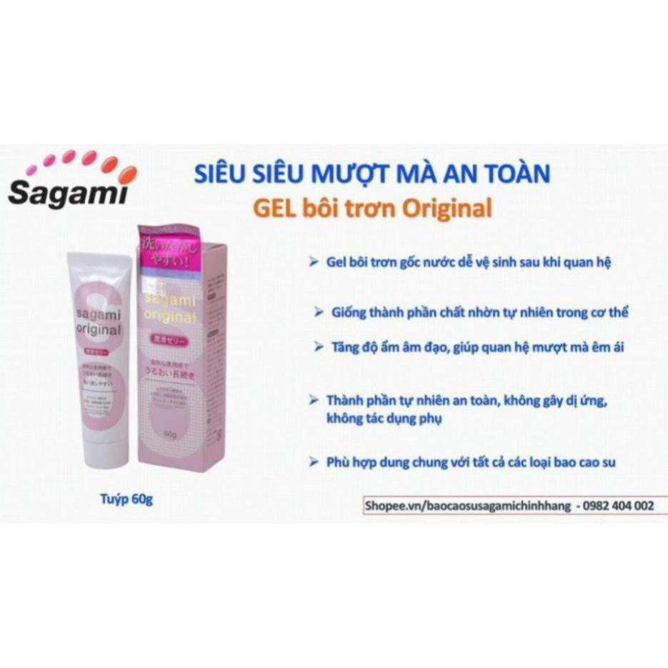 Gel bôi trơn Sagami Original 60g siêu mượt mà không gây dị ứng gốc nước dễ vệ sinh sau khi dùng
