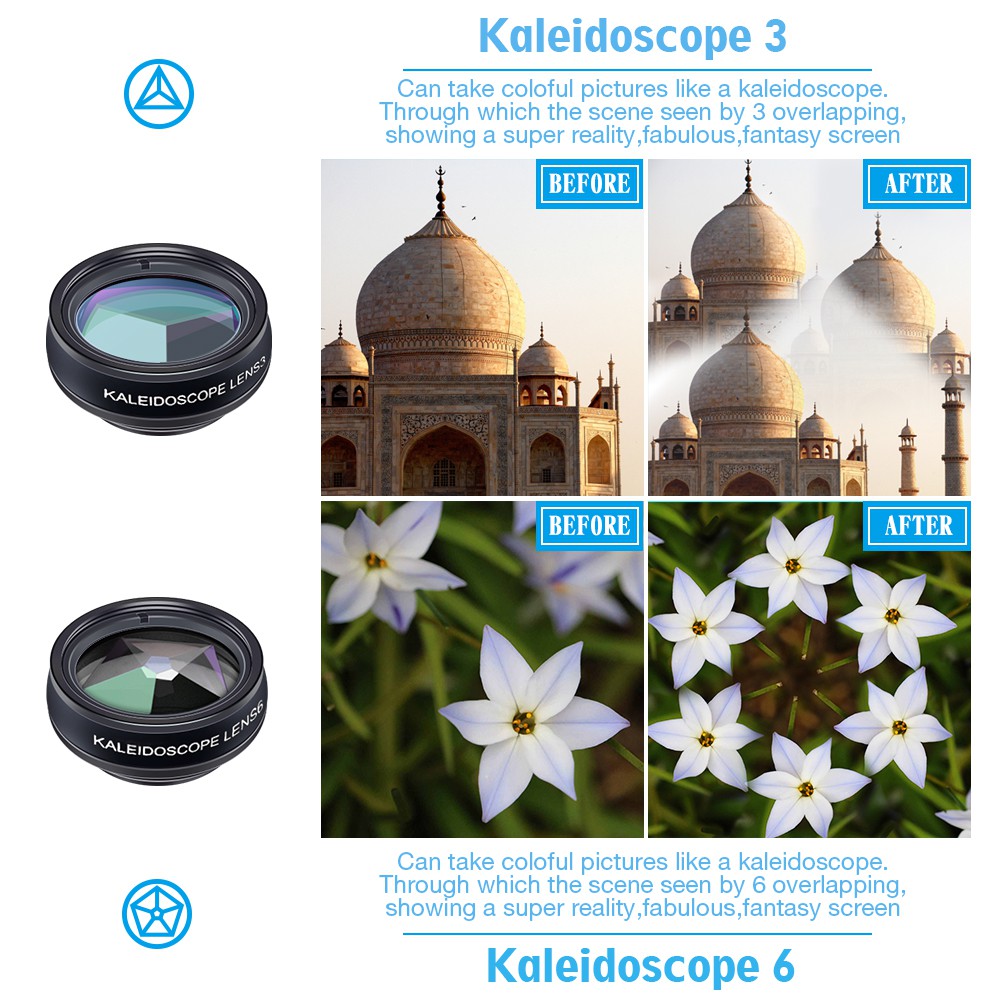 Bộ ống kính,lens chụp ảnh apexel dành cho điện thoại 10 in 1 đa năng góc rộng,macro,fisheyes