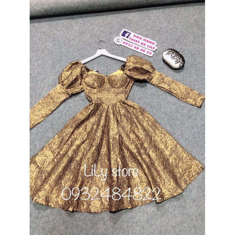 ẢNH VÀ VIDEO THẬT 10000% _ ĐẦM GẤM TAY DÀI