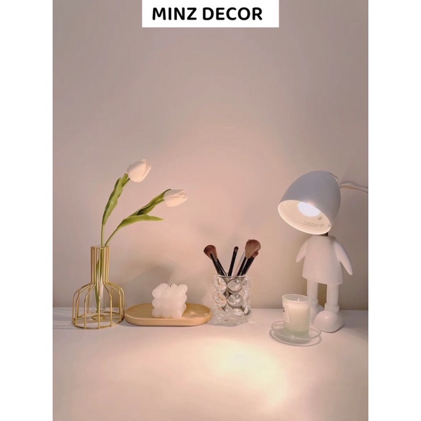 Đèn đốt nến thơm, hình Robot, có núm xoay điều chỉnh ánh sáng