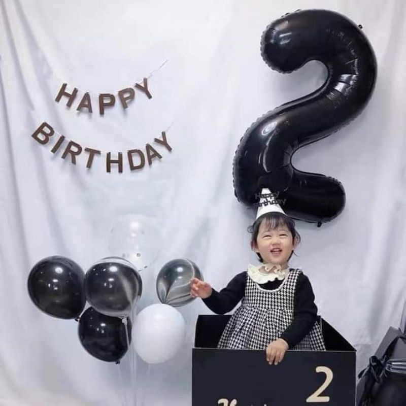 Bóng bay số chụp ảnh sinh nhật siêu đáng yêu có 2 màu