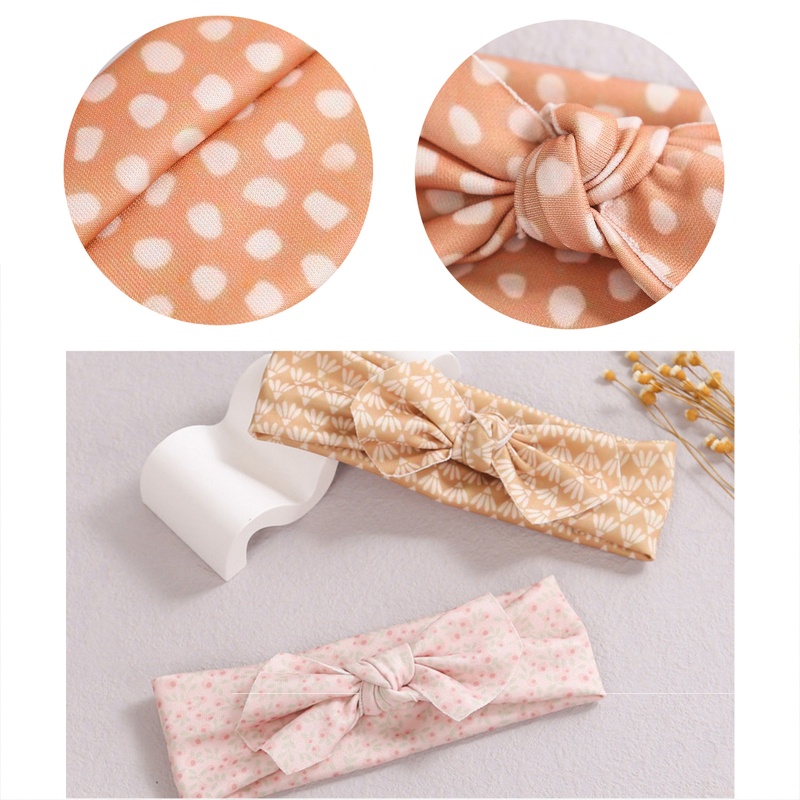 Băng Đô Nơ Co Giãn In Họa Tiết Hoa Dễ Thương Dành Cho Bé