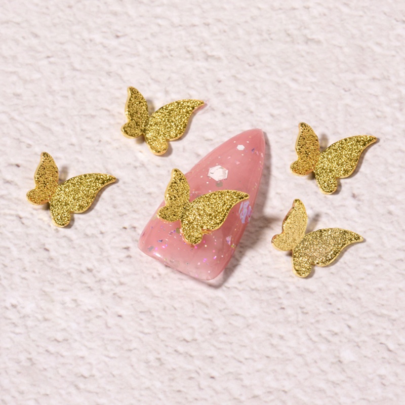 Phụ Kiện Trang Trí Móng Tay Hình Bươm Bướm Mini Bằng Kim Loại