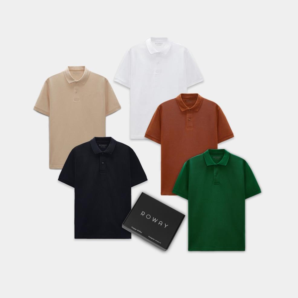 Áo thun polo nam ROWAY cotton thoáng mát, thấm hút, không nhăn form regular, polo trơn New