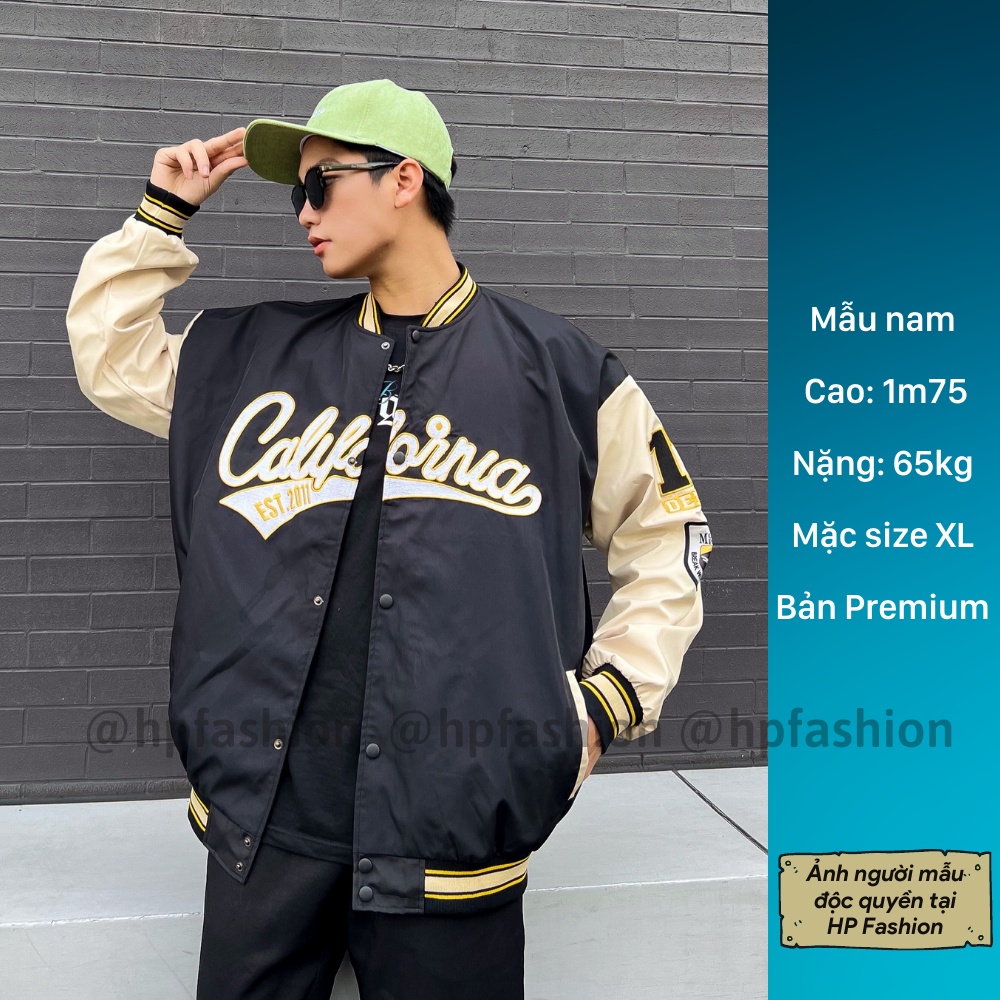 Áo bomber Jacket form rộng California vải dù ❤️ Áo khoác bóng chày chống nắng dáng Unisex nam nữ D12 - Happy Style