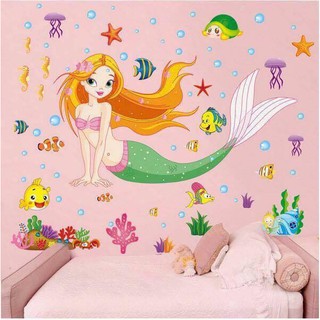 decal tranh dán tường nàng tiên cá