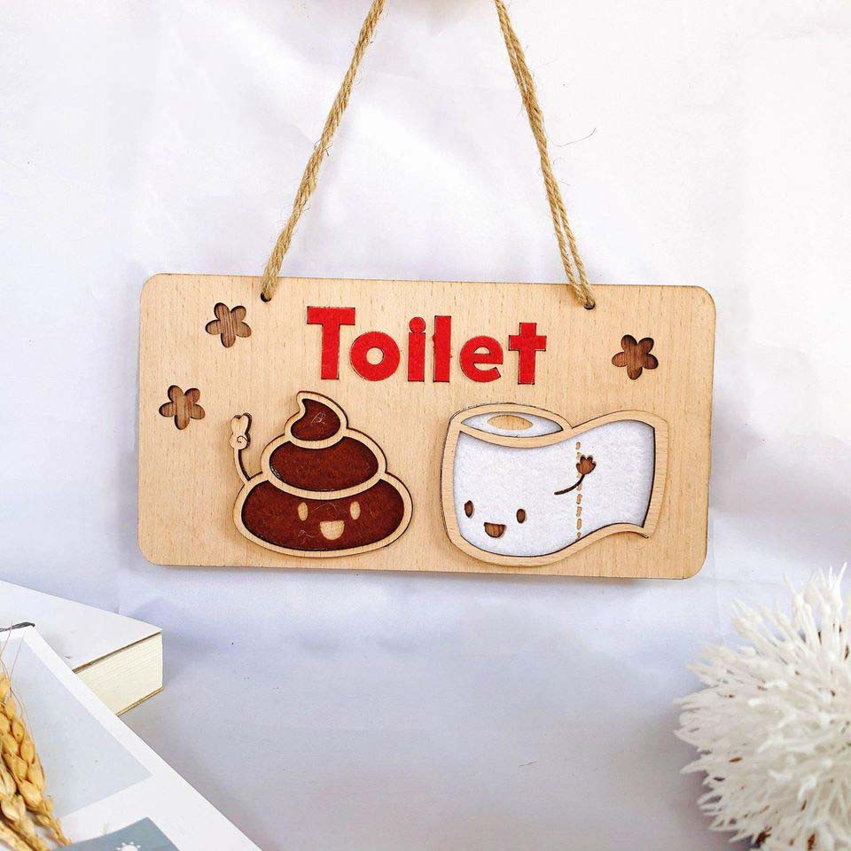 Bảng decor trang trí treo nhà tắm toilet, wc  (bảng gỗ trang trí DNDecor + quà tặng giá trị 17.000đ)